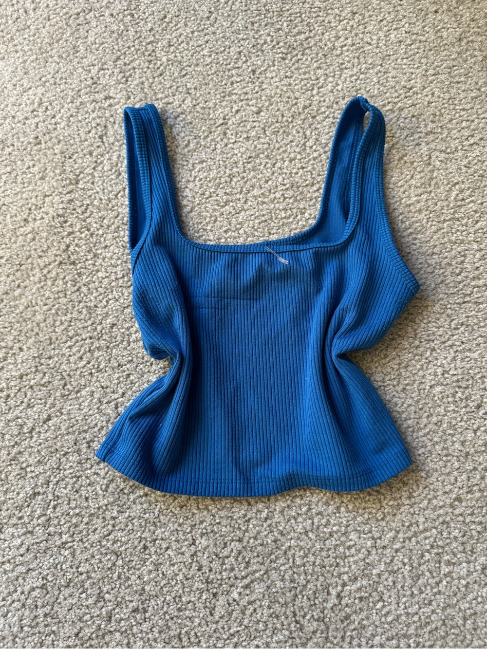 Hollister Blue Ribbed Square-Neck Tank